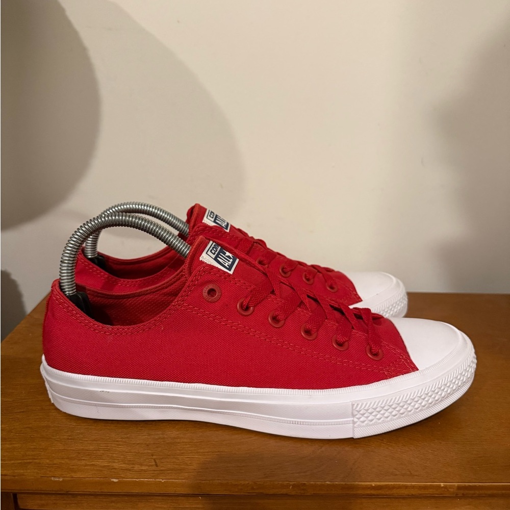 Converse All Star with Lunarlon Low Top Red Canvas Womens 10 Shoe Mens 8 Lace Up